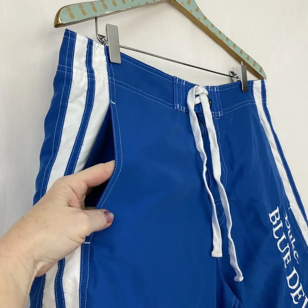 Duke Blue Devils NCAA Board Shorts M Mens Mesh Lined KA‎ Long Leg 34x10 Vintage